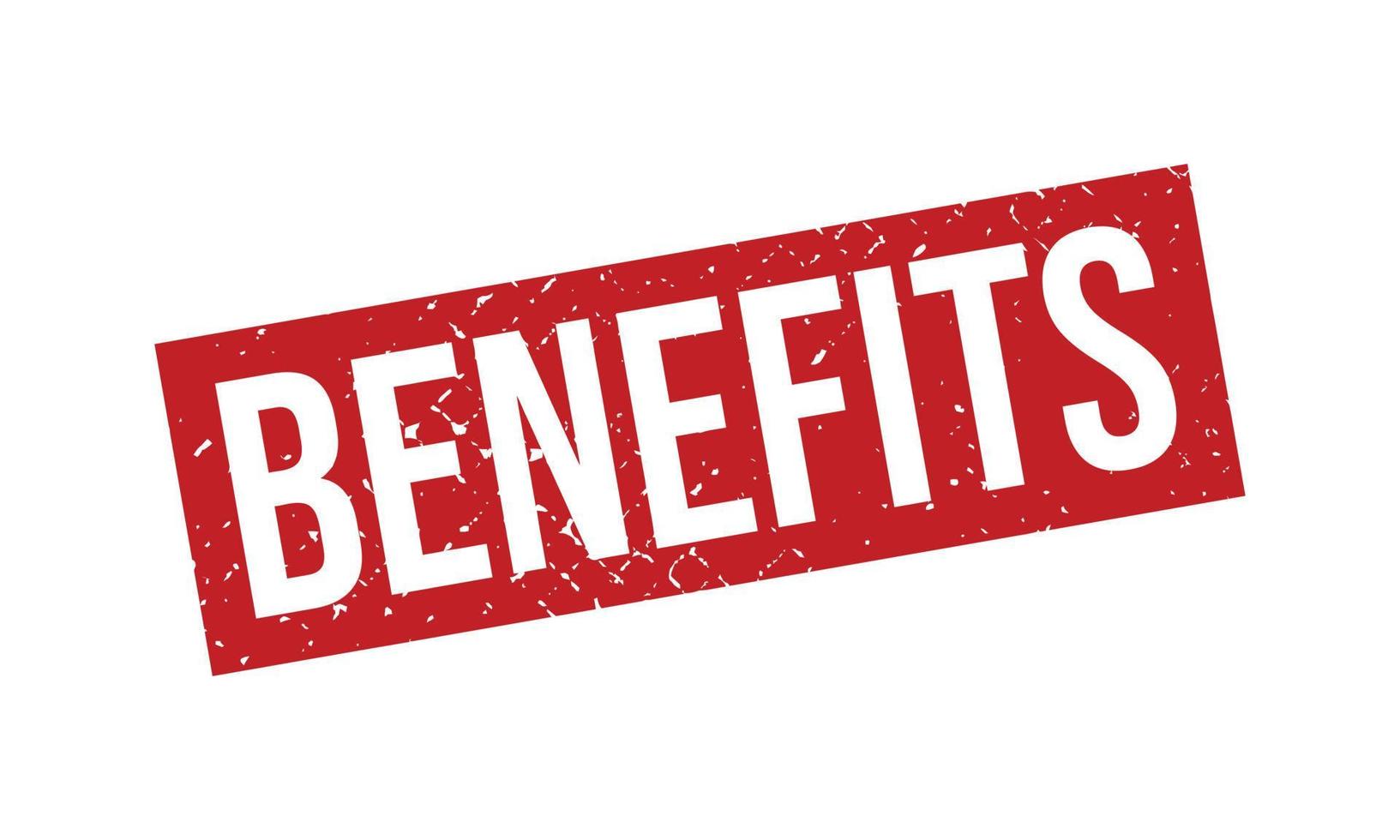 Benefits Rubber Stamp. Red Benefits Rubber Grunge Stamp Seal Vector Illustration