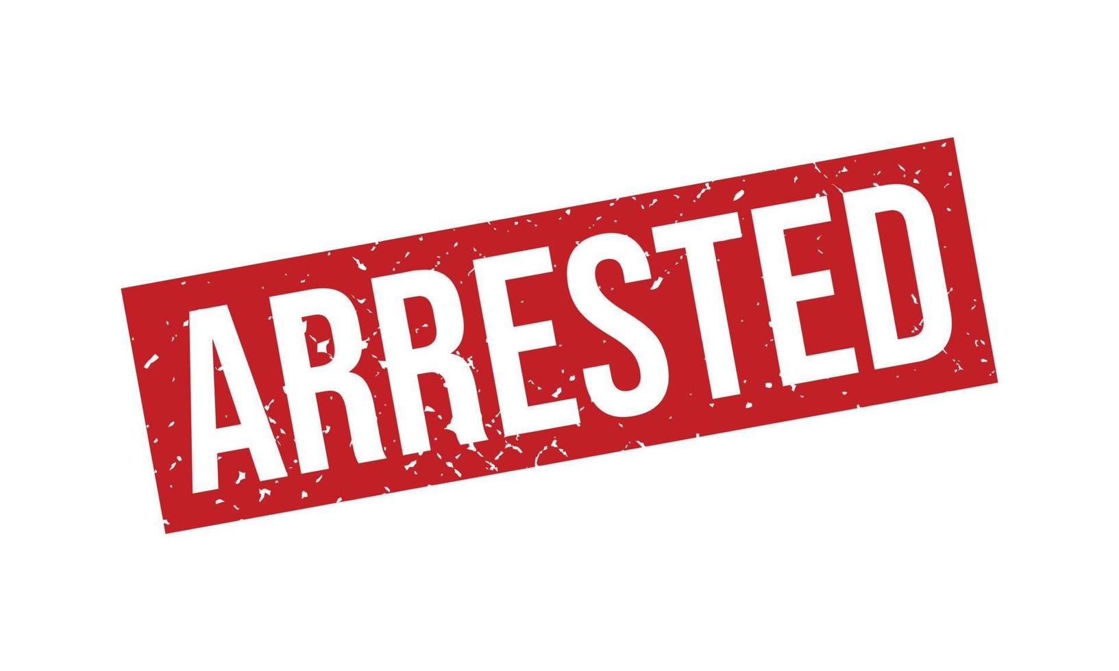 Arrested Rubber Grunge Stamp Seal Stock Vector