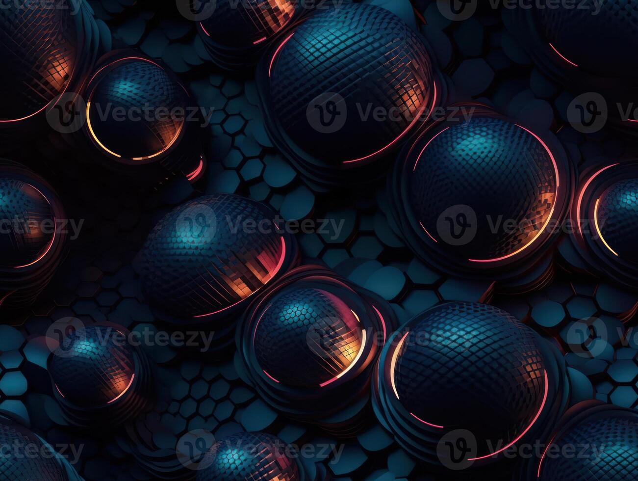 Dark abstract geometric grid pattern Seamless background created with technology photo