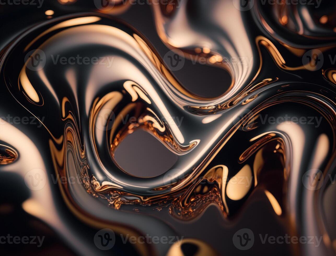 A metallic abstract wavy liquid background technology photo