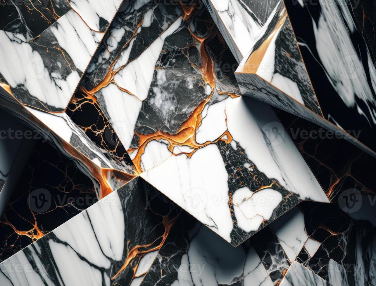 Marble stone texture background material with elements of semi-precious stones and gold created with technology photo