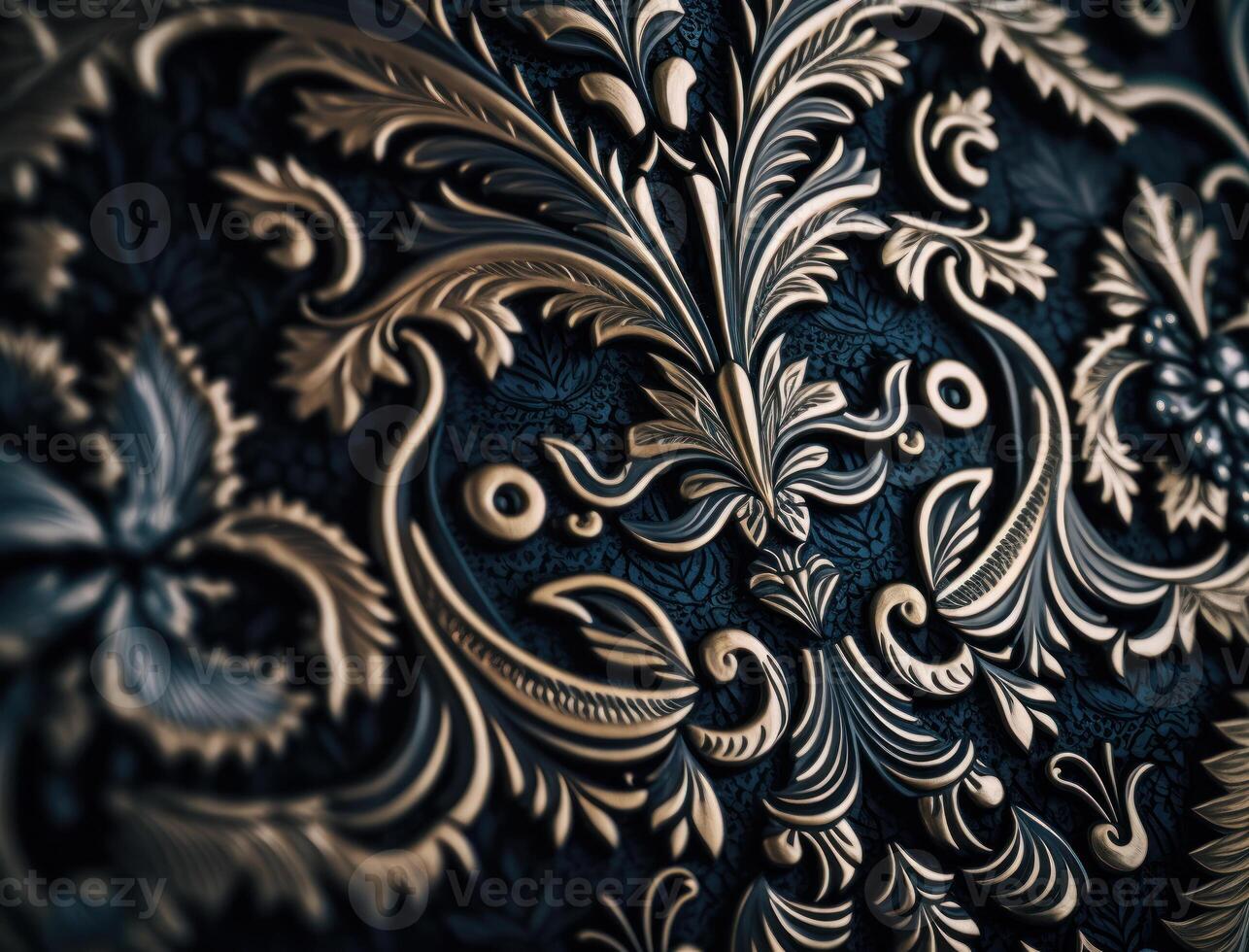 Royal vintage Victorian Gothic background Rococo venzel and whorl created with technology photo