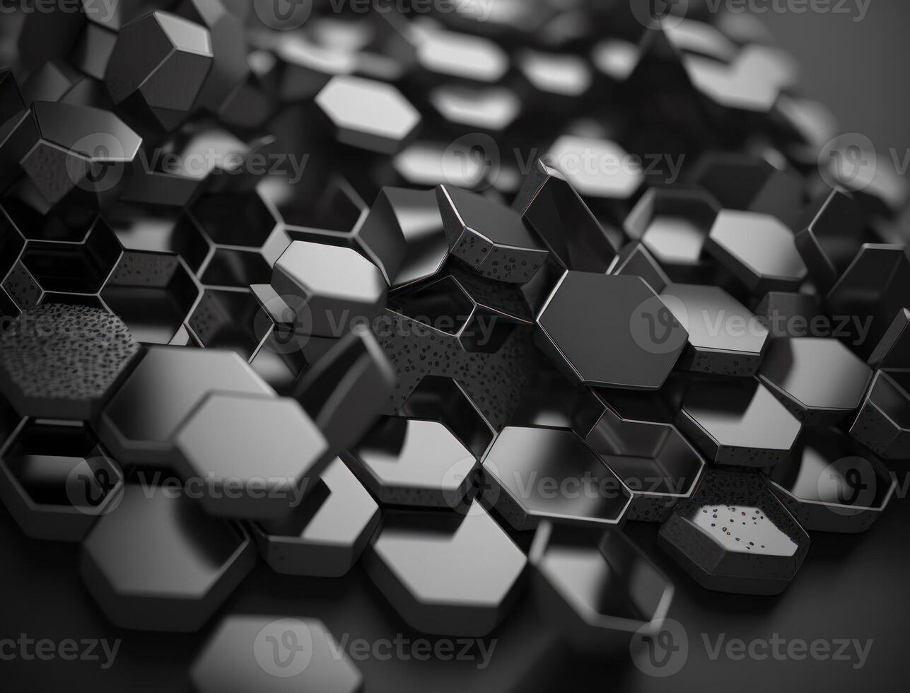 Futuristic hexagonal background Abstract geometric grid pattern created with technology photo