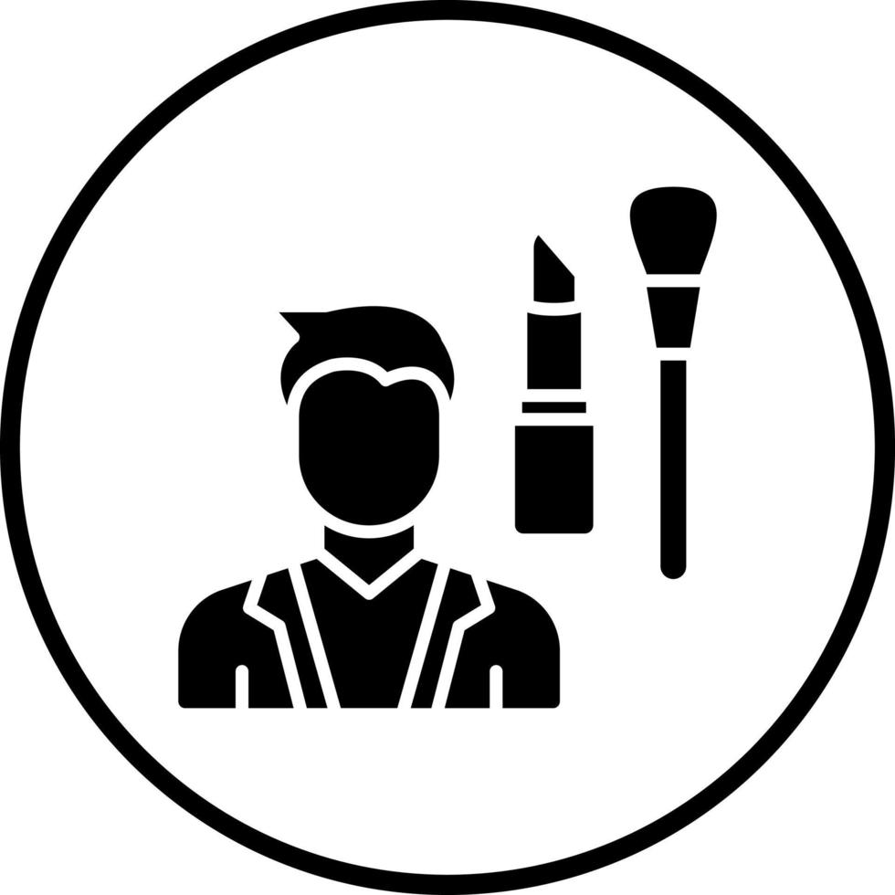 Make Up Artist Male Vector Icon Style