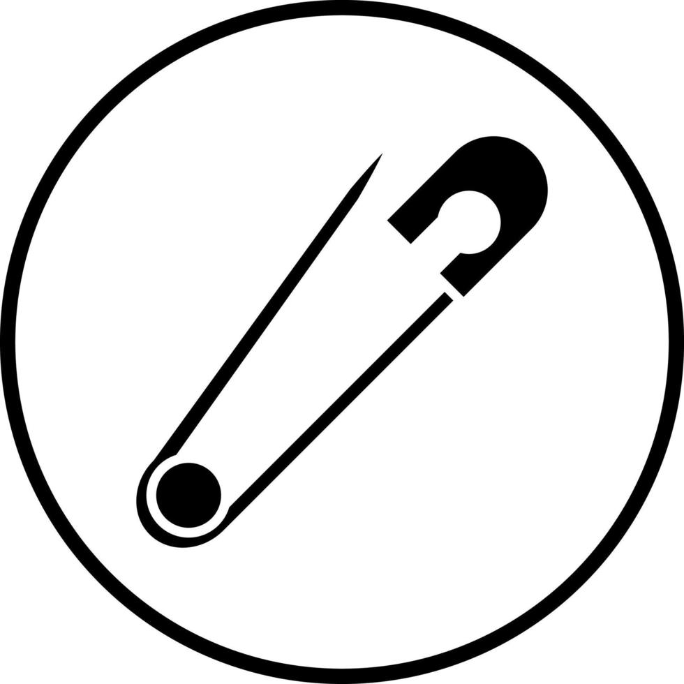 Safety Pin Vector Icon Style