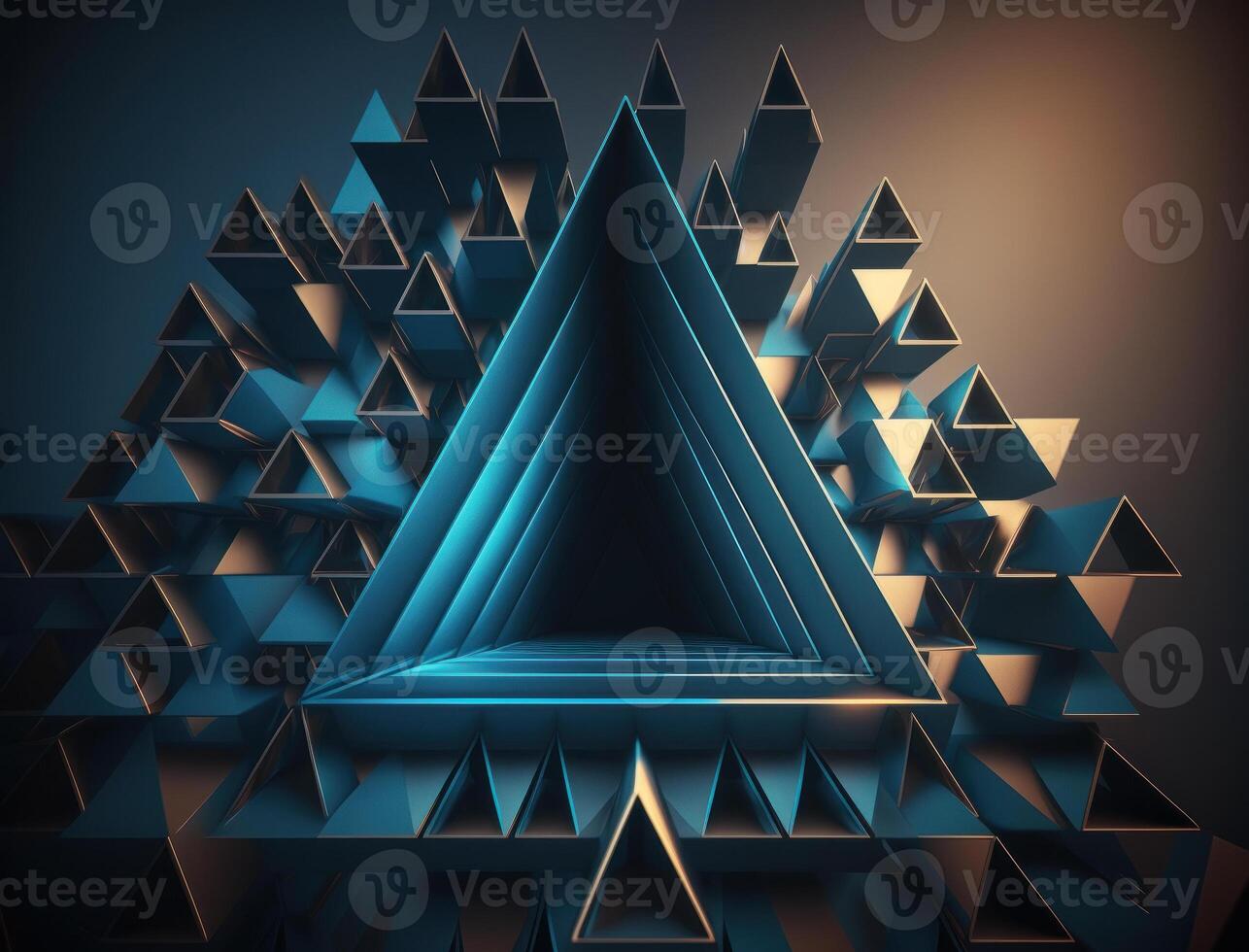 Futuristic triangles background Abstract geometric pattern created with technology photo