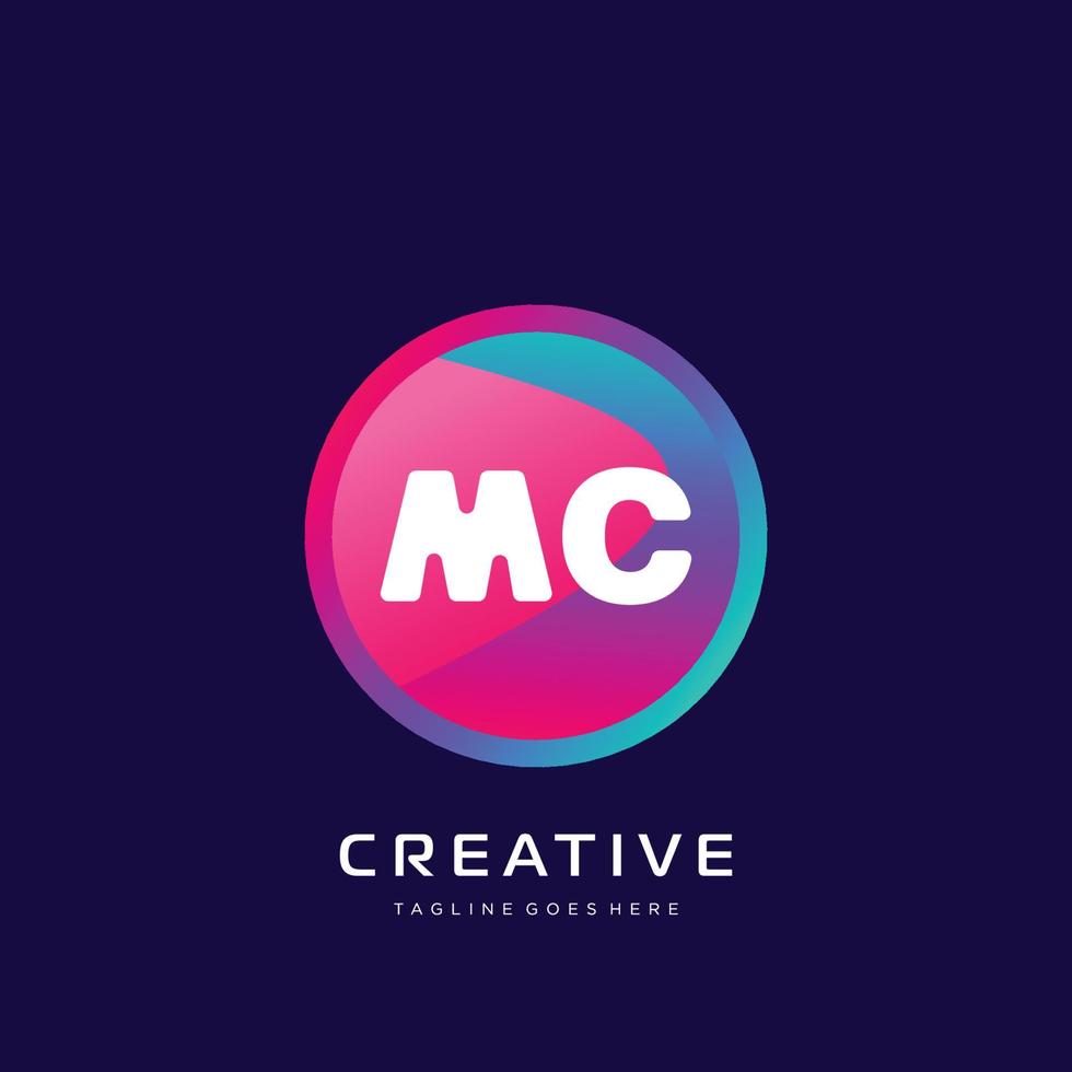 MC initial logo With Colorful template vector. vector