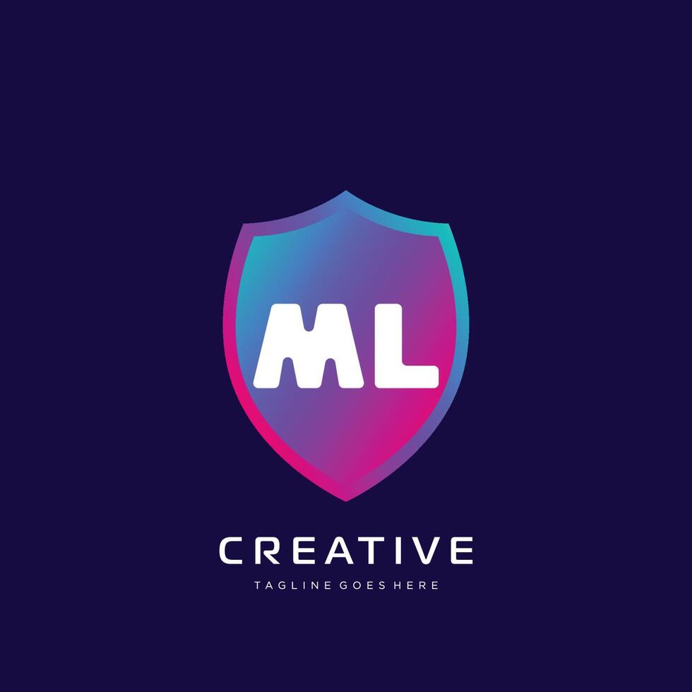 ML initial logo With Colorful template vector. vector