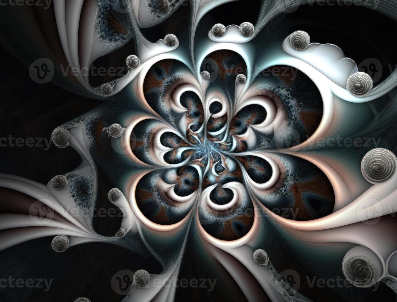 Fractal mandala Sacred geometry background created with technology photo