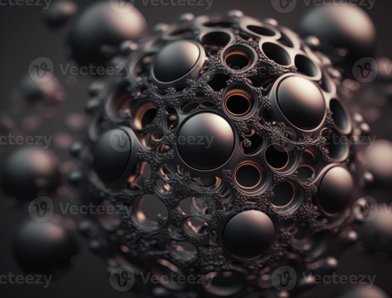 Modern technology Geometric background with spheres created with technology photo