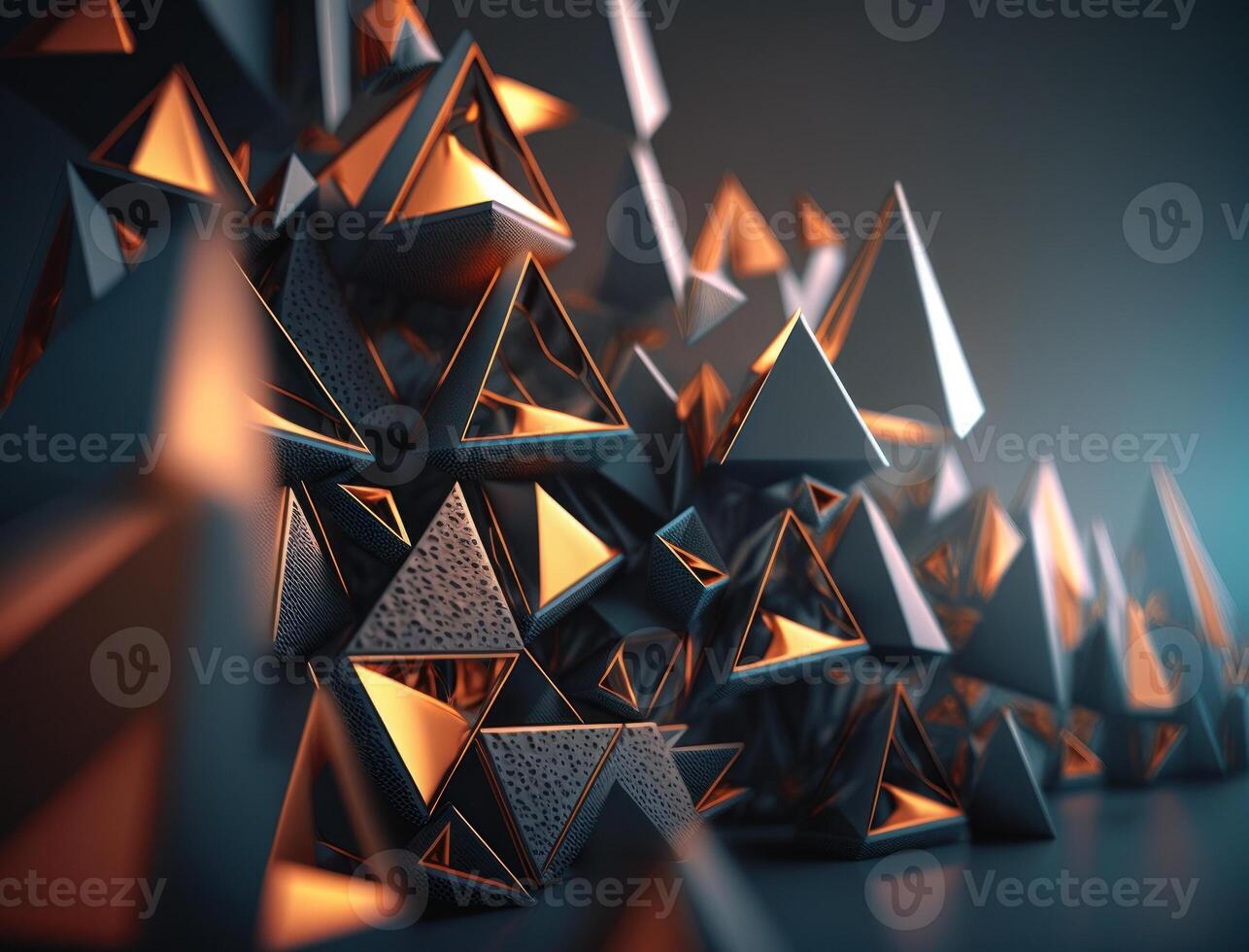Futuristic triangles background Abstract geometric pattern created with technology photo