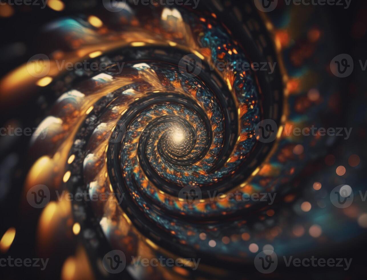 Colorful Swirling radial vortex background created with technology photo