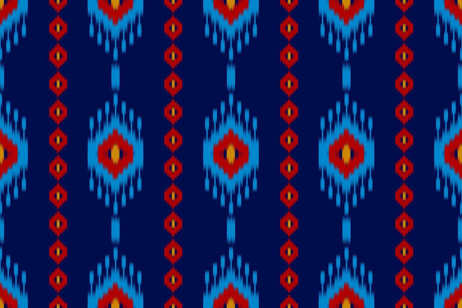 arte abstracto étnico ikat. patrón sin costuras en tribal. estampado de adornos geométricos aztecas. vector