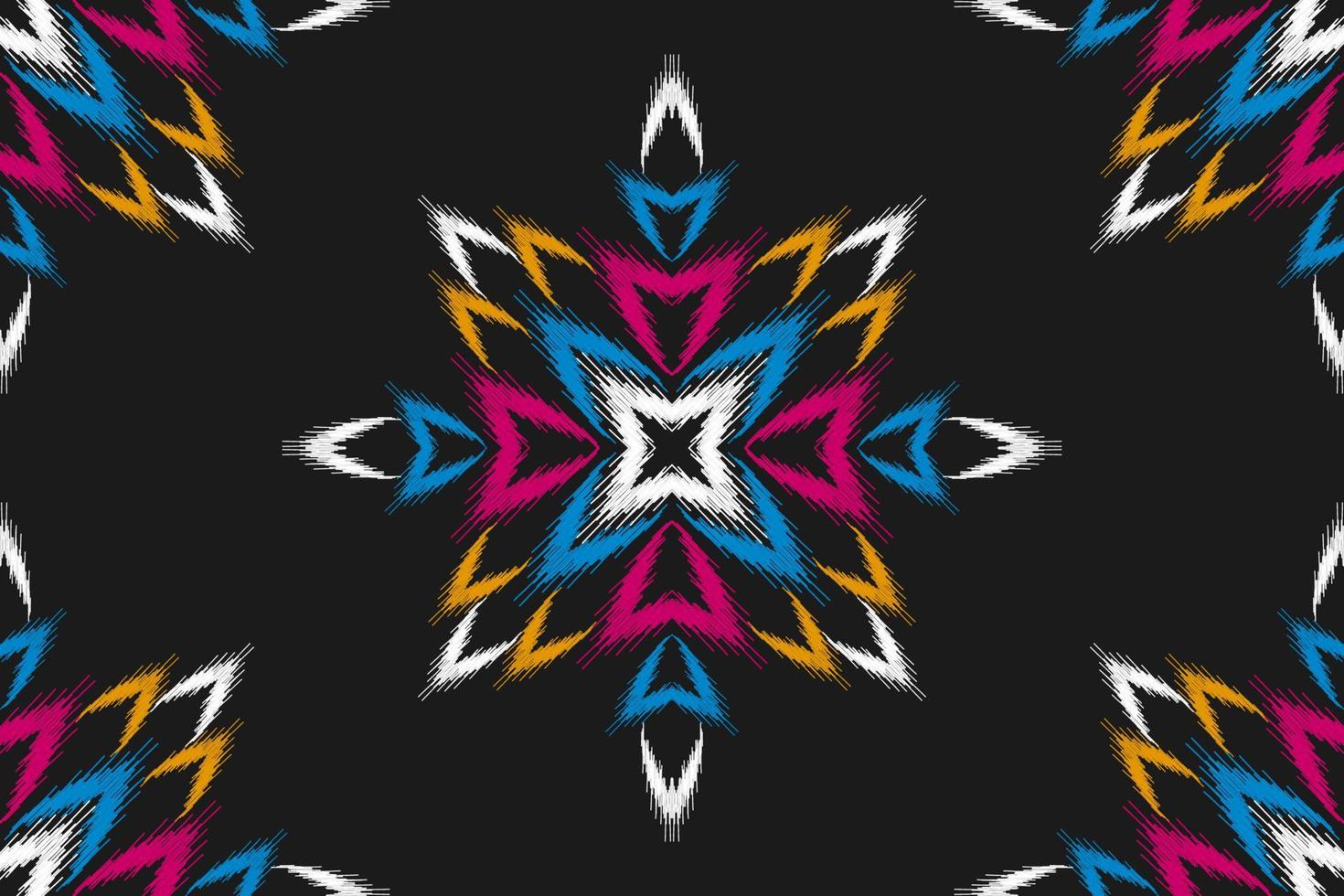 Mandala flower pattern background. Geometric ethnic ikat oriental seamless pattern traditional. vector