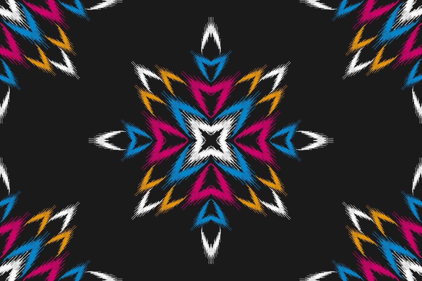 Mandala flower pattern background. Geometric ethnic ikat oriental seamless pattern traditional. vector