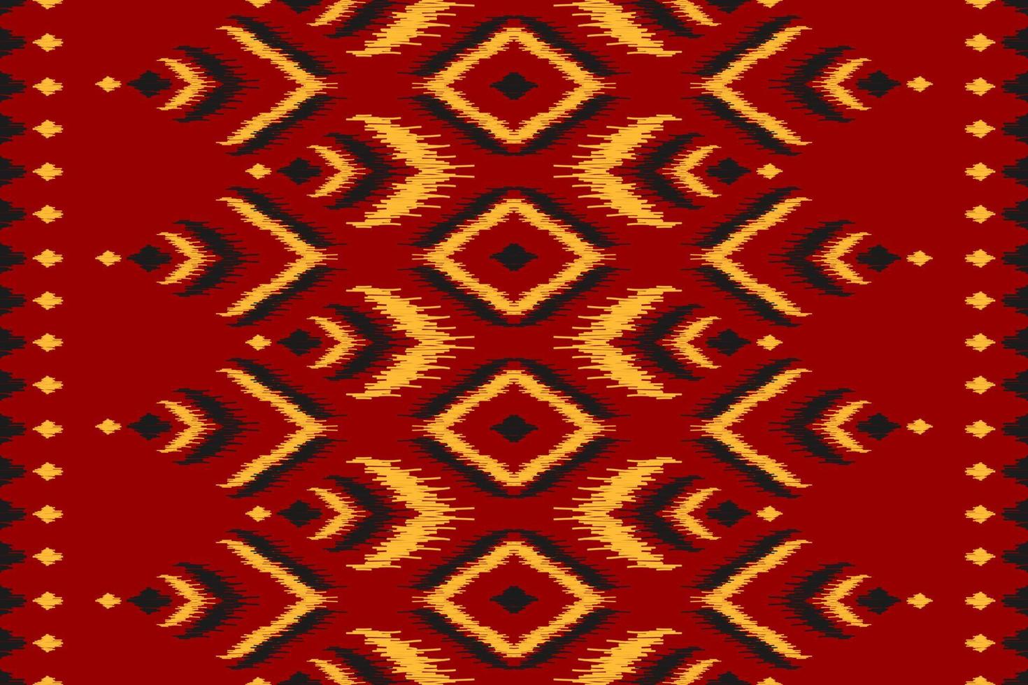 Carpet ikat red pattern art. Geometric ethnic ikat seamless pattern in tribal. American and Mexican style. vector