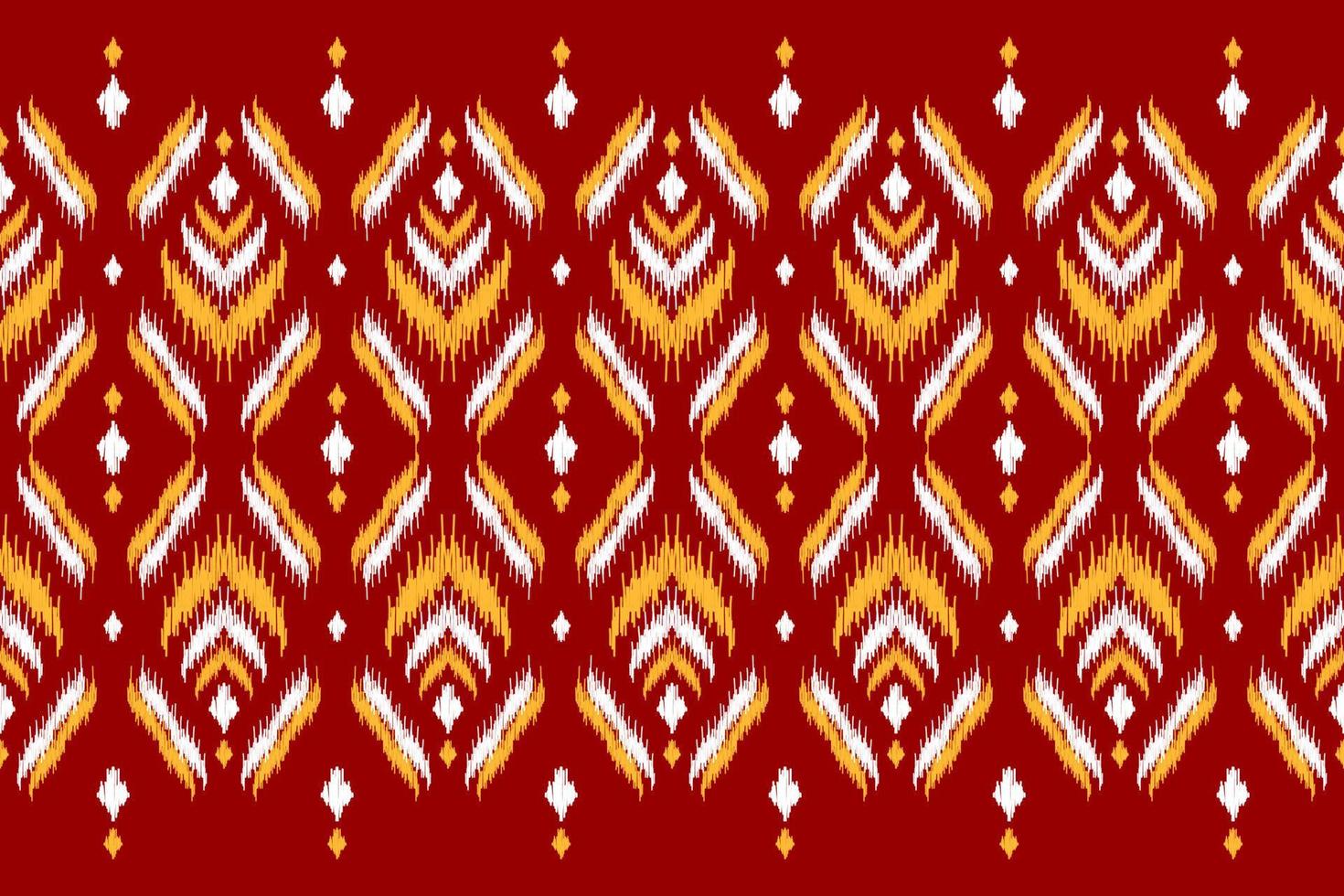 Carpet ikat red pattern art. Geometric ethnic ikat seamless pattern in tribal. American and Mexican style. vector