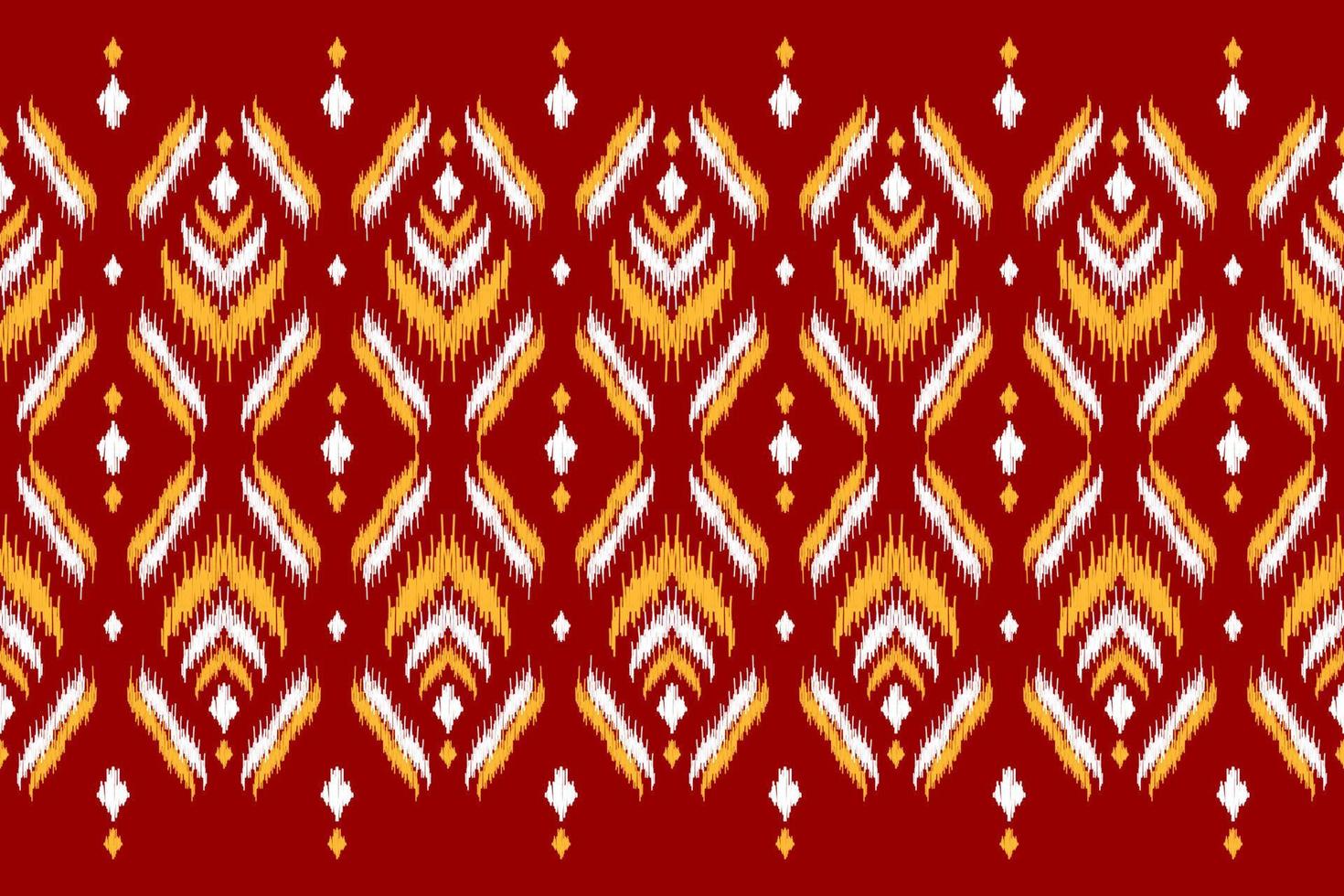 Carpet ikat red pattern art. Geometric ethnic ikat seamless pattern in tribal. American and Mexican style. vector