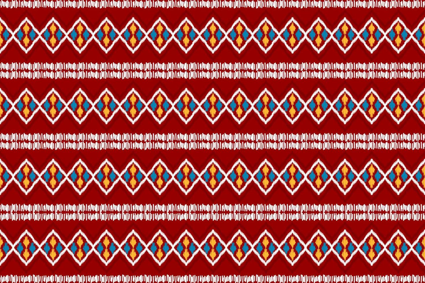 hermoso arte de patrón tribal étnico. patrón sin costuras étnico ikat rojo. estilo americano y mexicano. vector