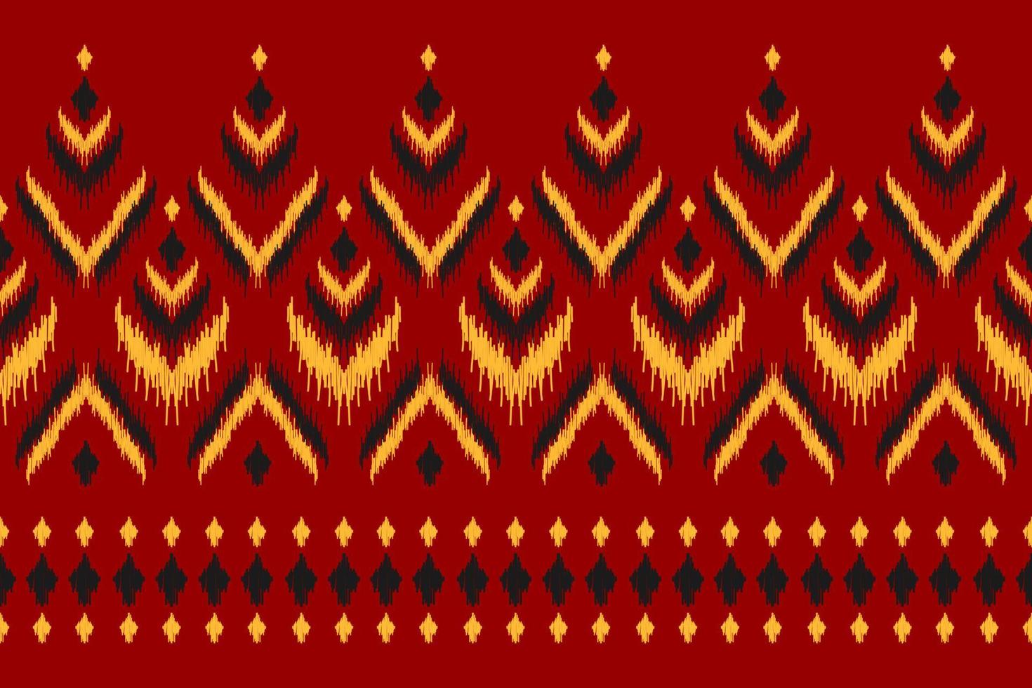 Beautiful ethnic tribal pattern art. Ethnic ikat red seamless pattern. American and Mexican style. vector