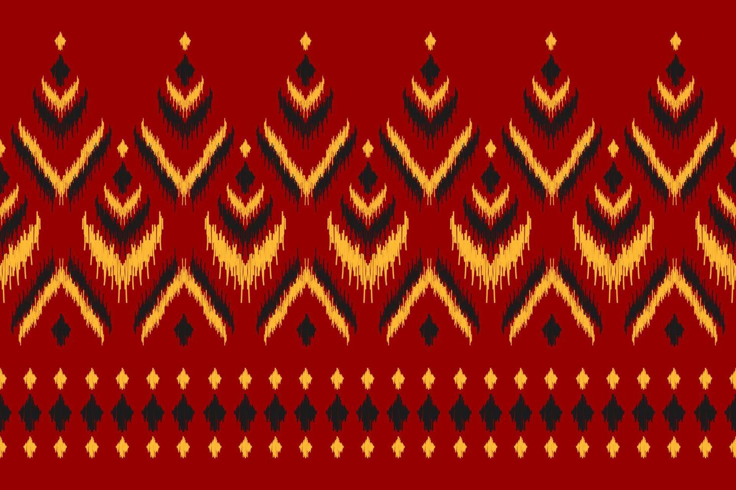 Beautiful ethnic tribal pattern art. Ethnic ikat red seamless pattern. American and Mexican style. vector