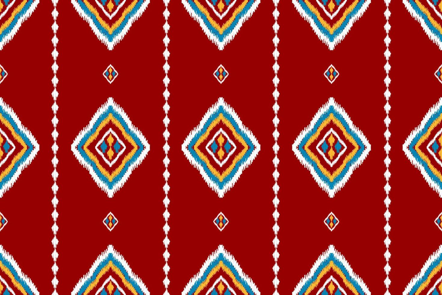 hermoso arte de patrón tribal étnico. patrón sin costuras étnico ikat rojo. estilo americano y mexicano. vector