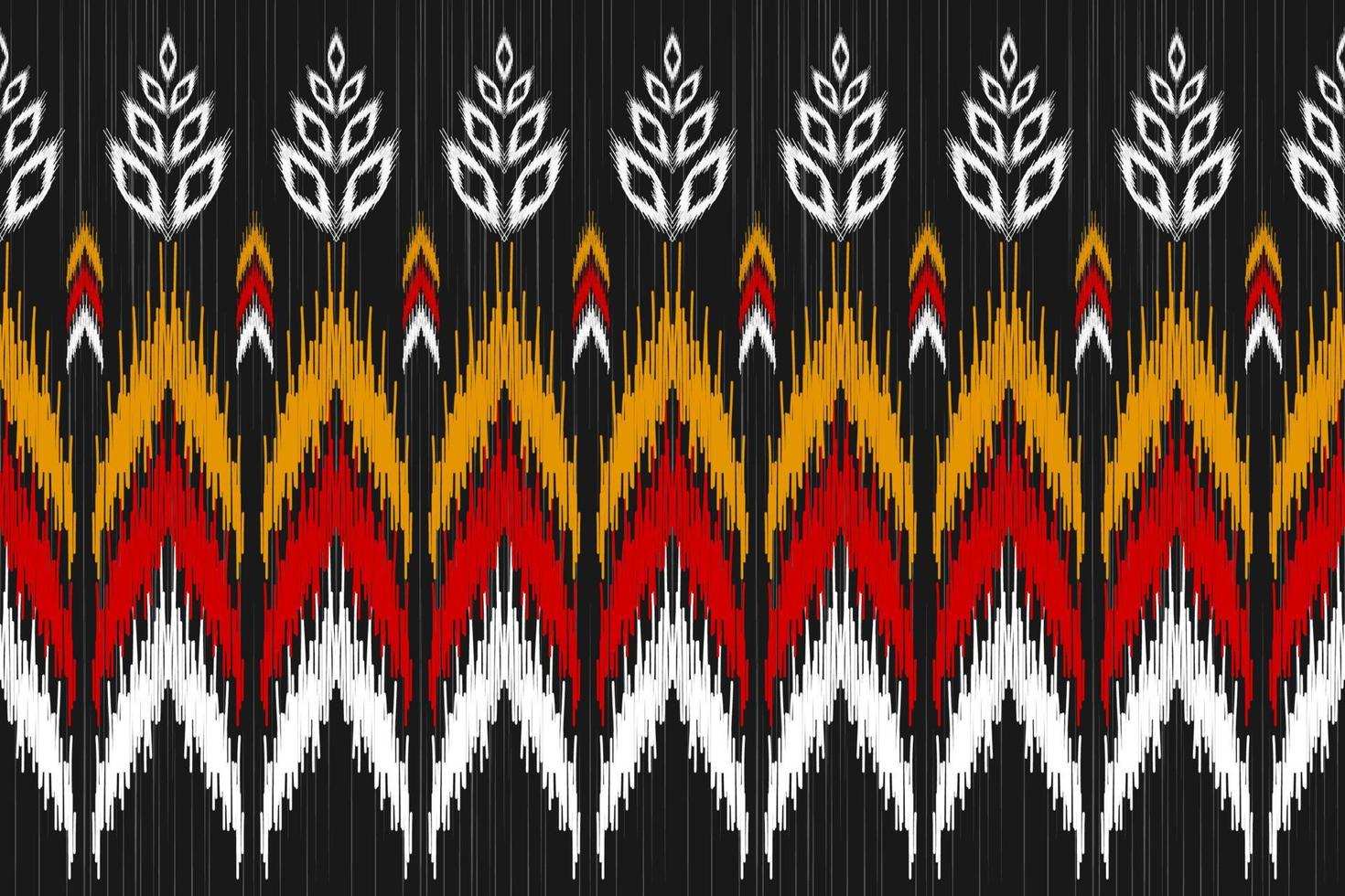 Border flower pattern art. Geometric ethnic ikat seamless pattern in tribal. American, Mexican style. vector