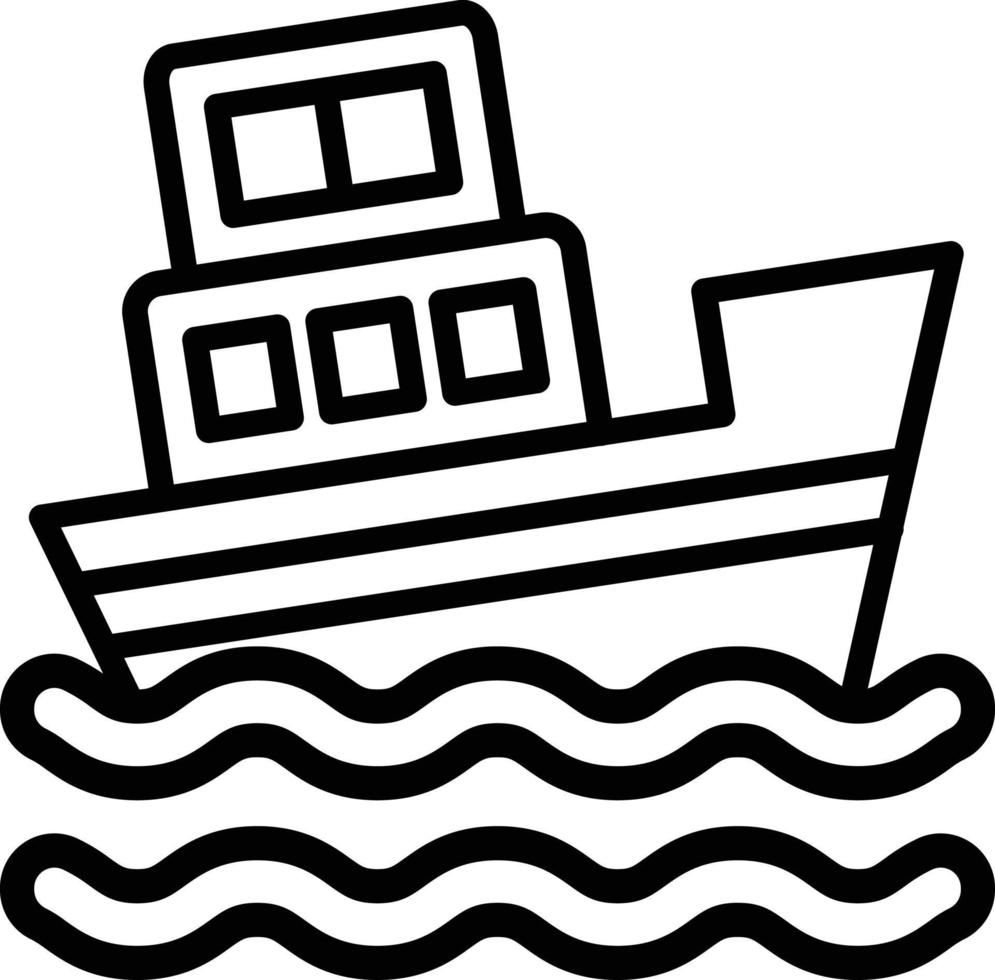 Boat Sink Vector Icon Style