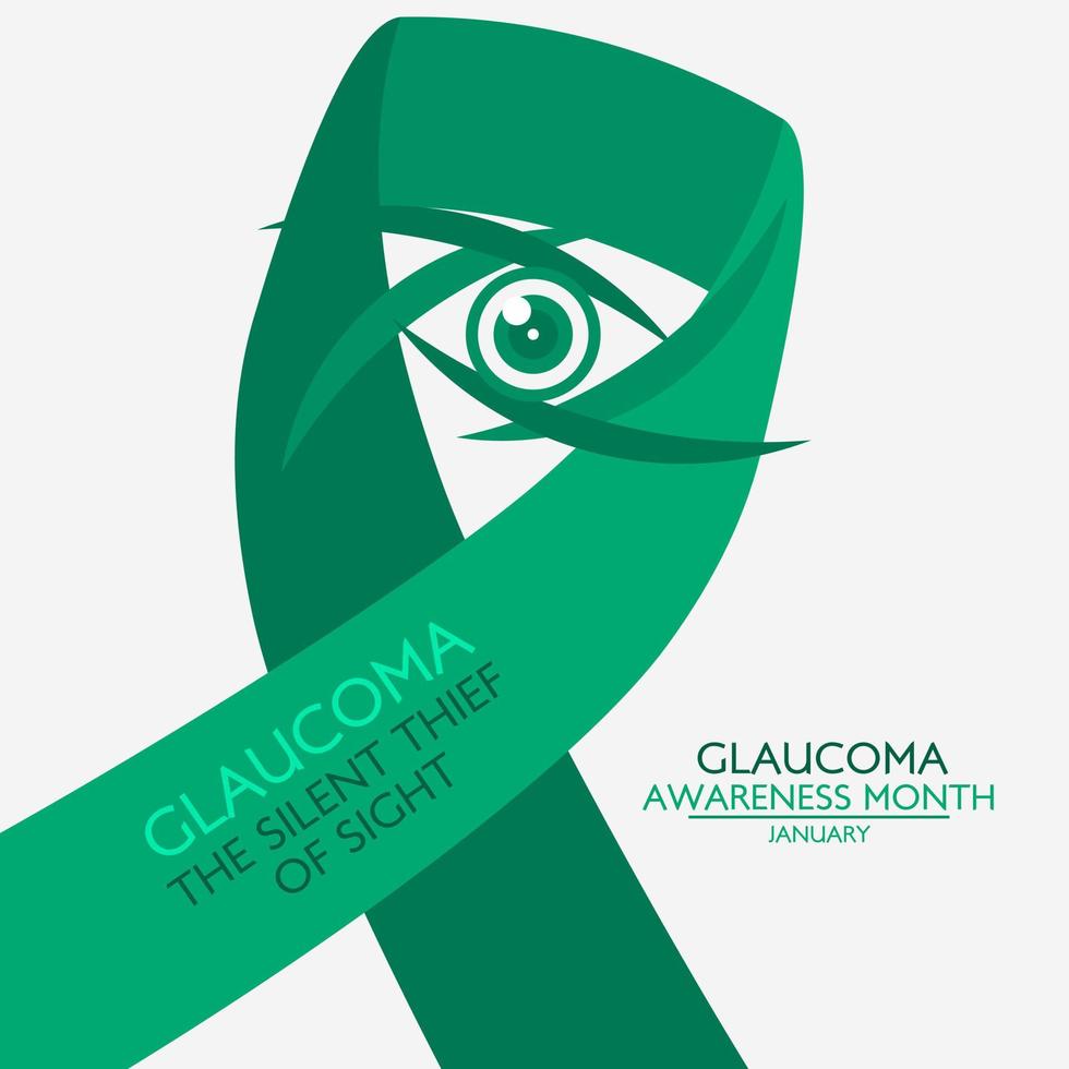 Glaucoma awareness month vector banner. Medical poster with text