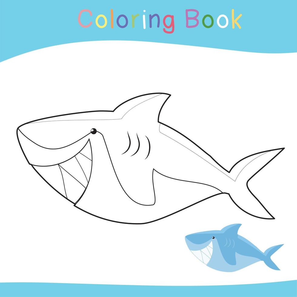 Coloring sea animals worksheet. Educational printable coloring worksheet. Coloring activity for children. Vector file.