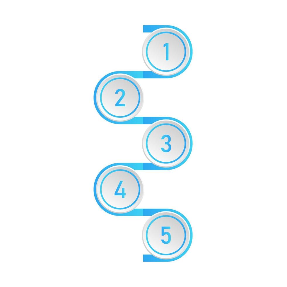 Five step segment infographic template illustration vector