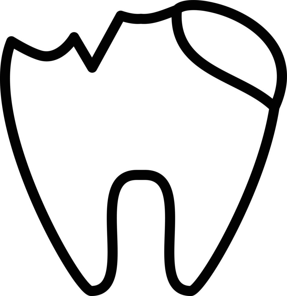 Tooth Decayed Vector Icon Style