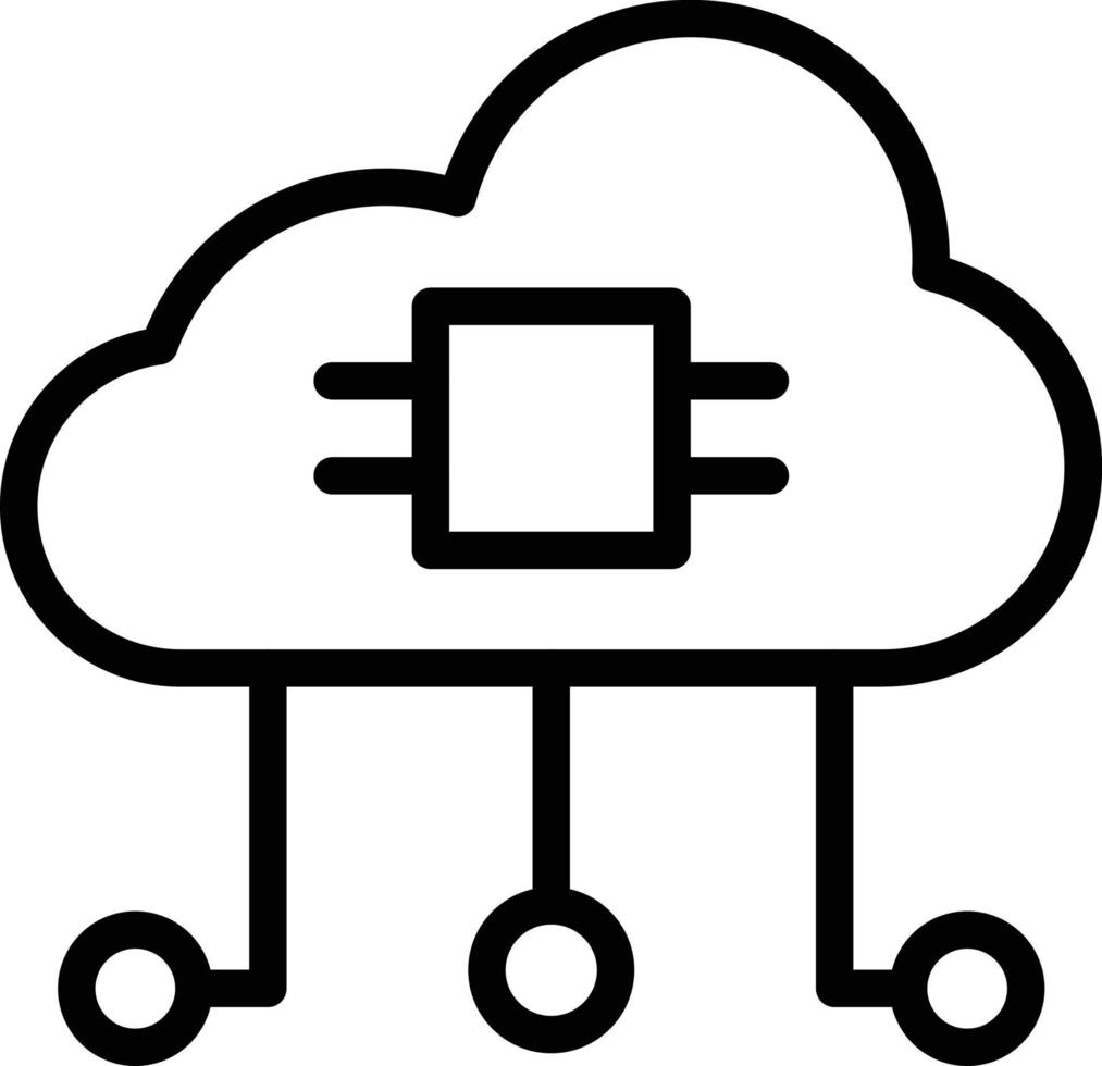 nube informática vector icono estilo