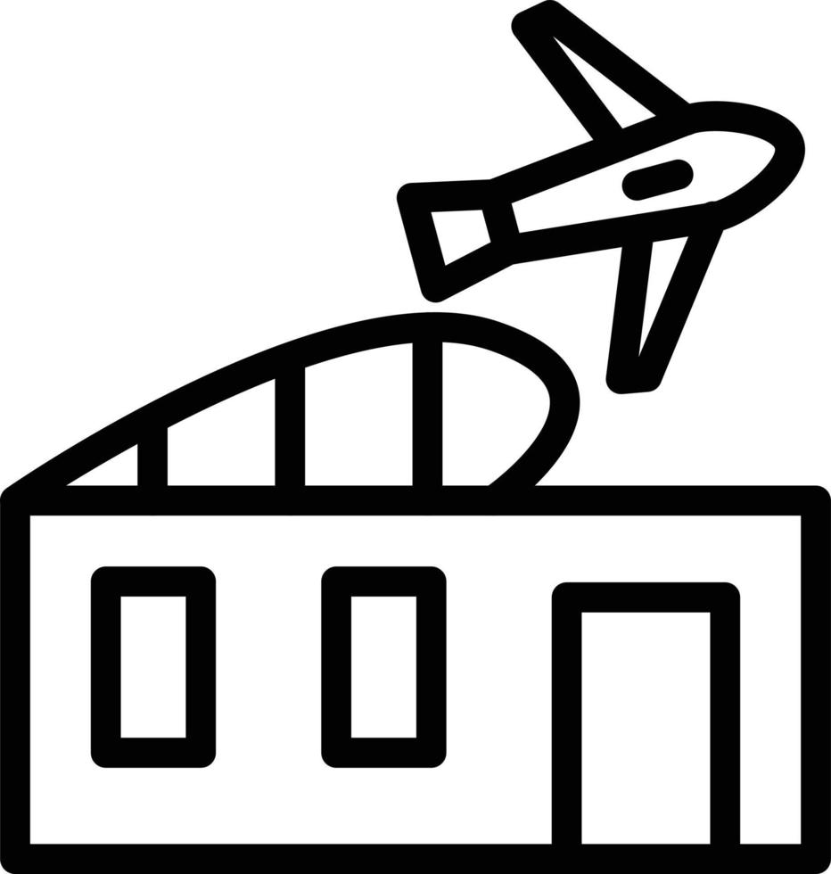 aeropuerto edificio vector icono estilo