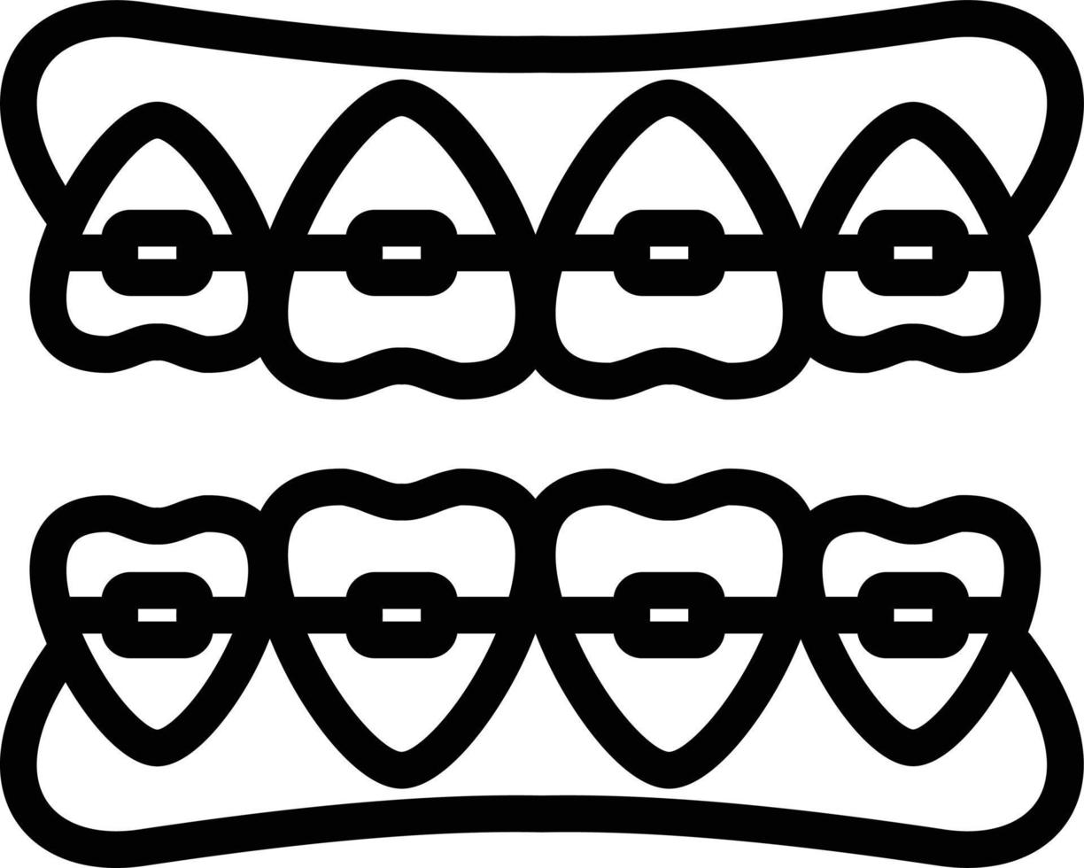 Tooth Braces Vector Icon Style