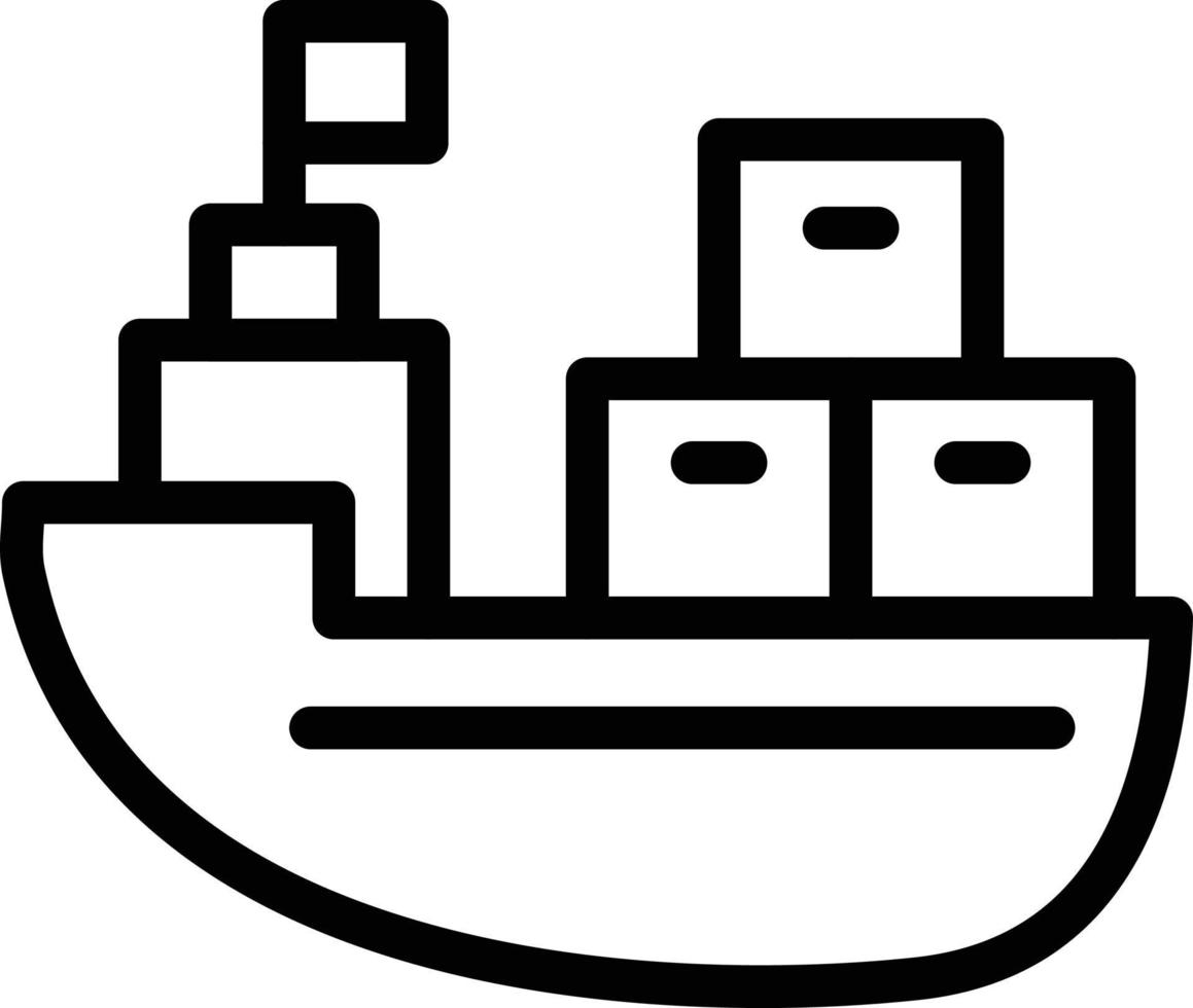 vector diseño carga barco icono estilo