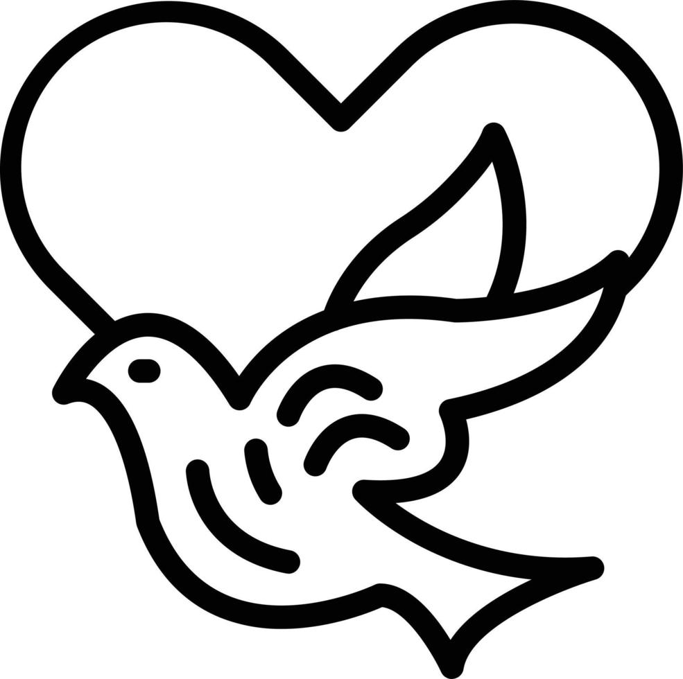 Vector Design Dove with Heart Icon Style