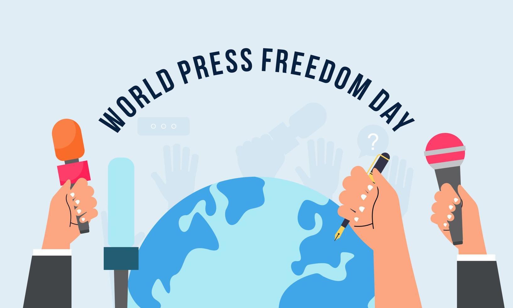 Flat design world press freedom day illustration vector