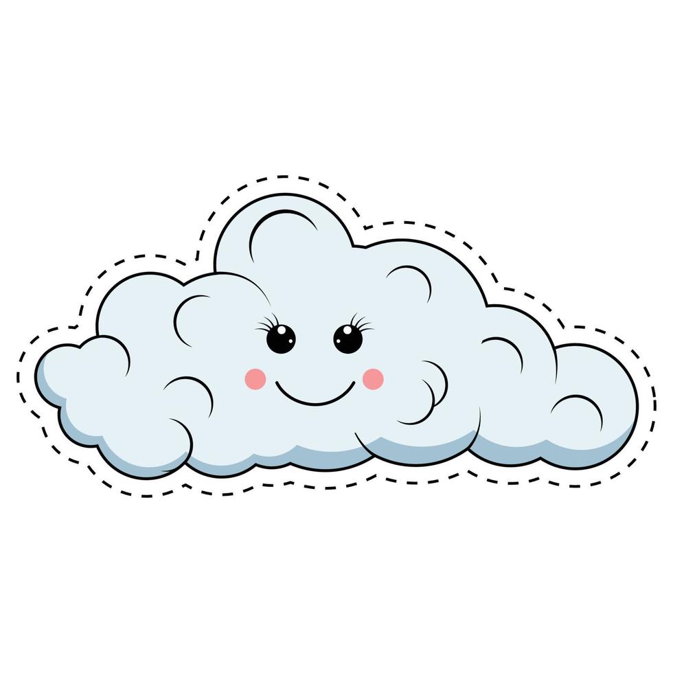 linda nube dibujos animados ilustración gráfico vector