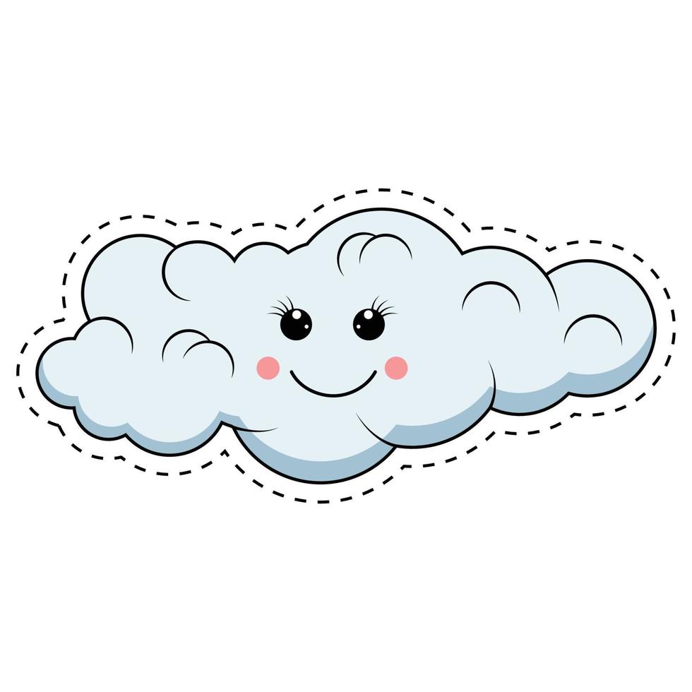 linda nube dibujos animados ilustración gráfico vector