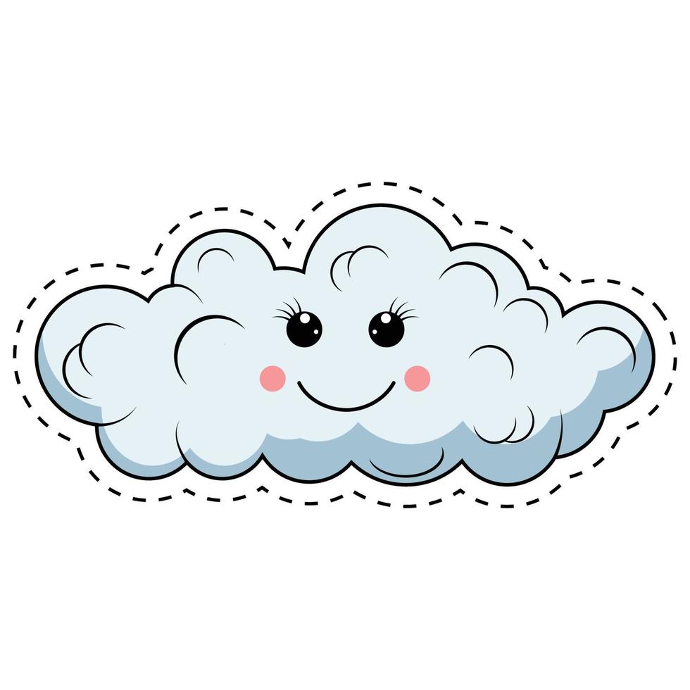 linda nube dibujos animados ilustración gráfico vector