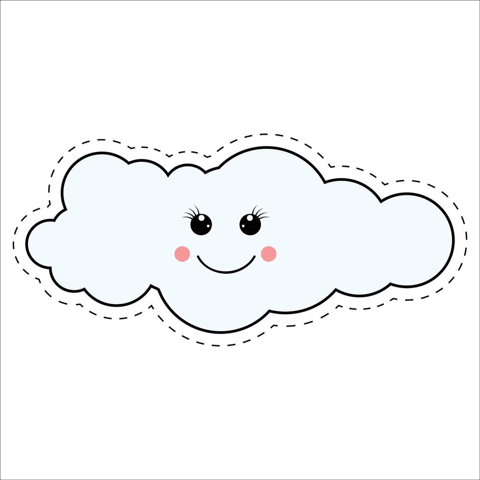 linda nube dibujos animados ilustración gráfico vector