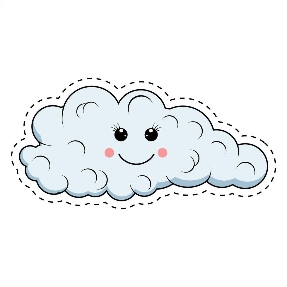 linda nube dibujos animados ilustración gráfico vector