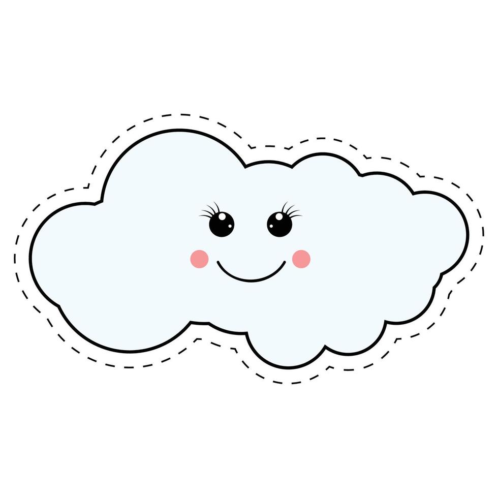 linda nube dibujos animados ilustración gráfico vector