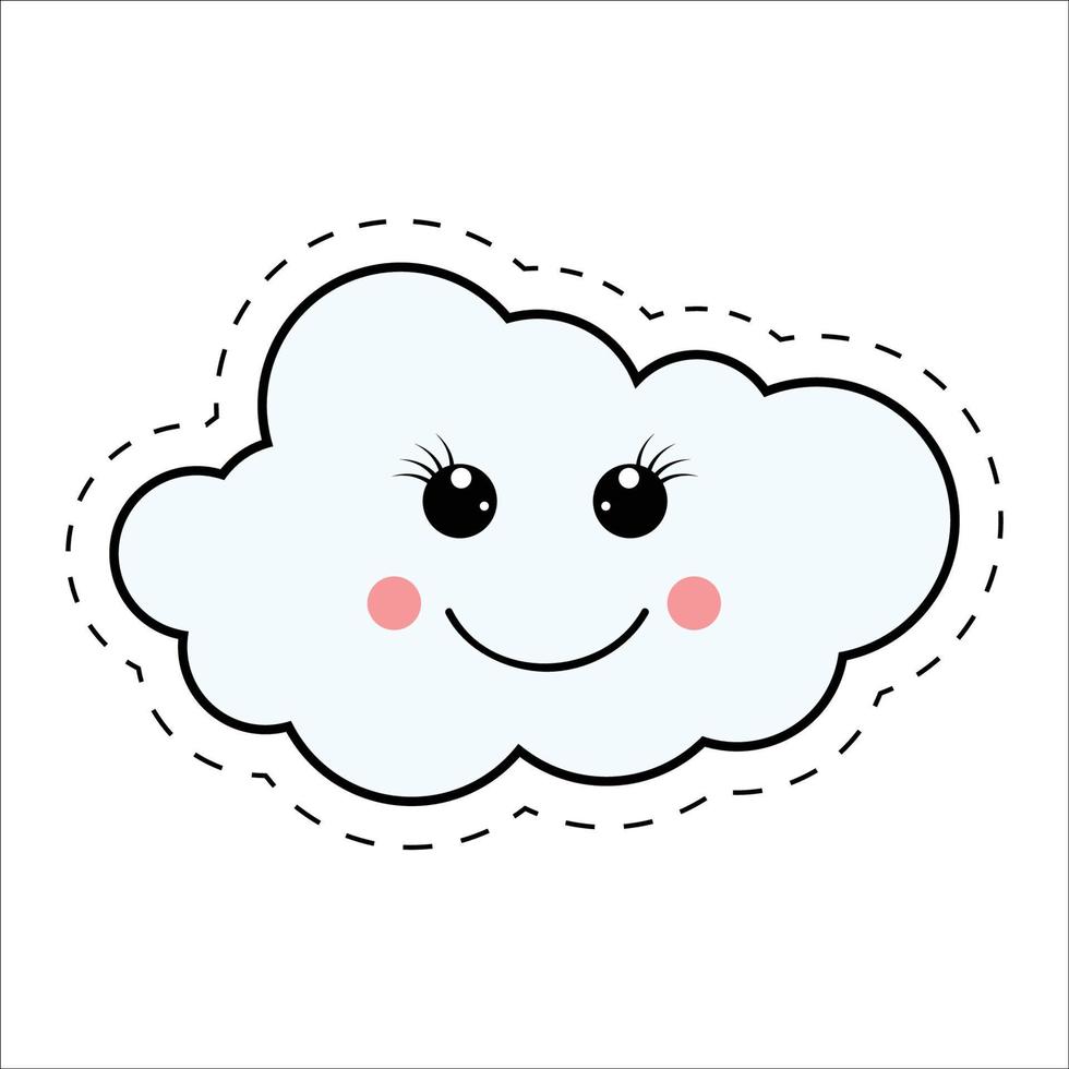 linda nube dibujos animados ilustración gráfico vector