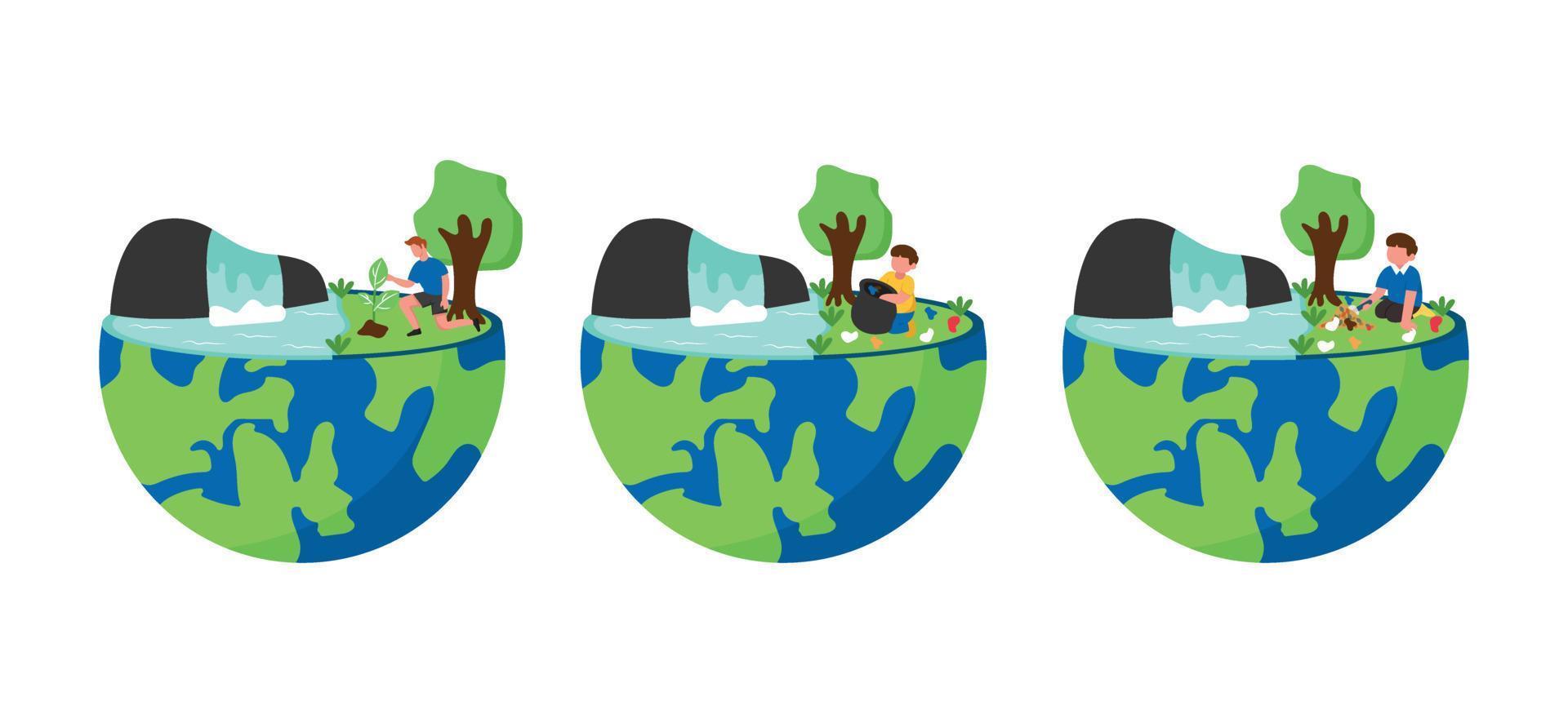 Earth Day Flat Bundle Design Illustration vector