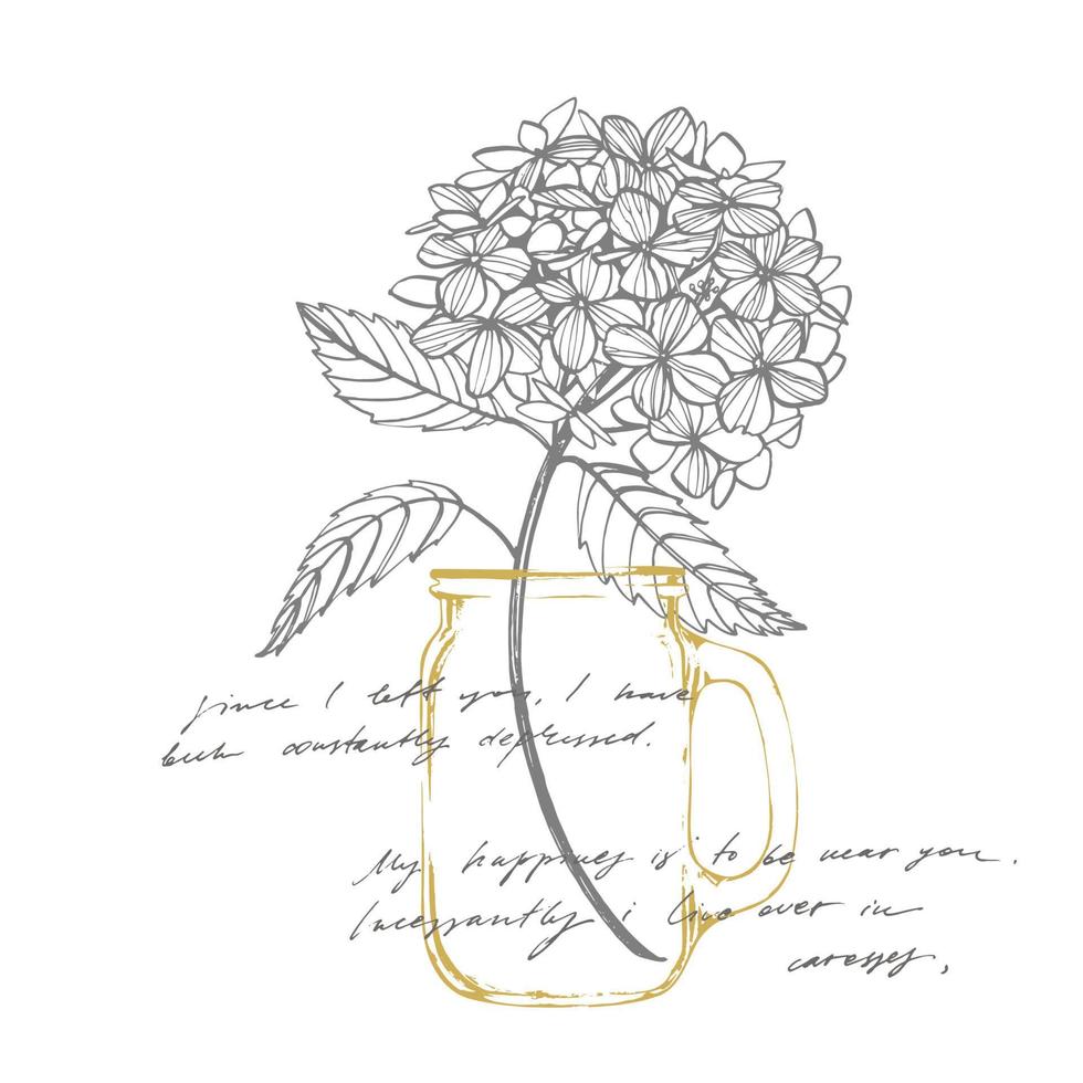 ramo. primavera flores y leña menuda. peonias, hortensia, Rosa. Clásico botánico ilustración. negro y blanco conjunto de dibujo acianos, floral elementos, mano dibujado botánico ilustración. vector