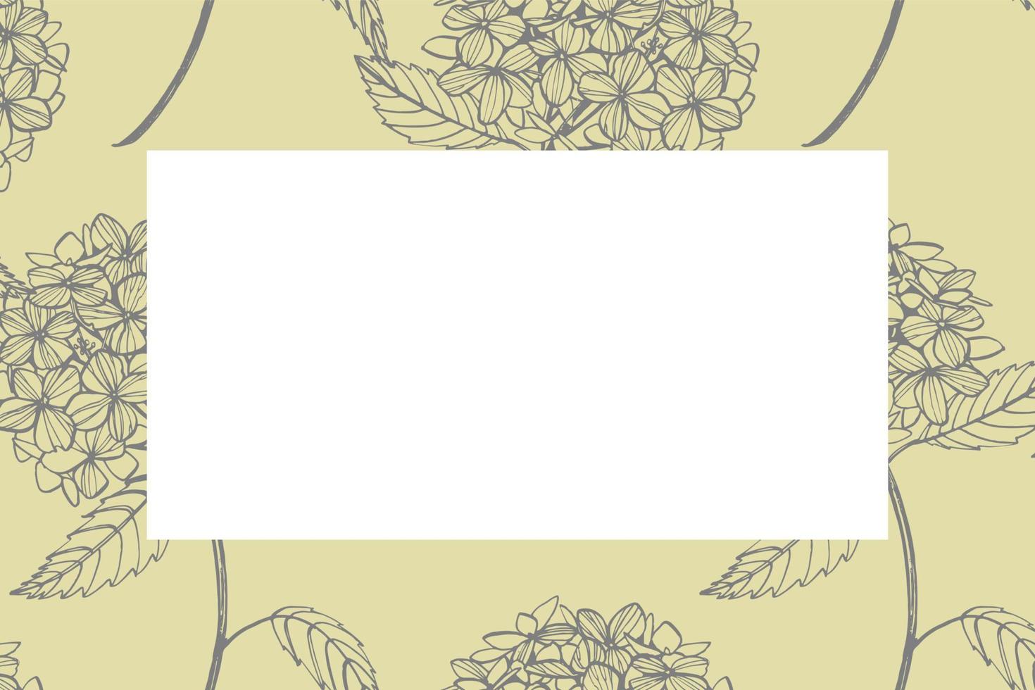 hortensia gráfico ilustración en Clásico estilo. flores dibujo y bosquejo con arte lineal en blanco antecedentes. botánico planta ilustración. escrito resumen texto vector