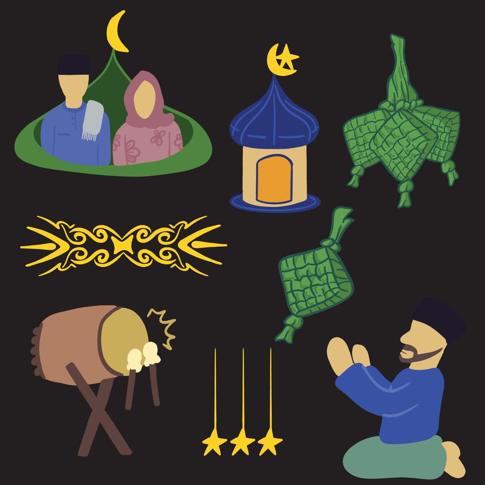 ramadhan conjuntos, bueno para gráfico diseño recurso vector