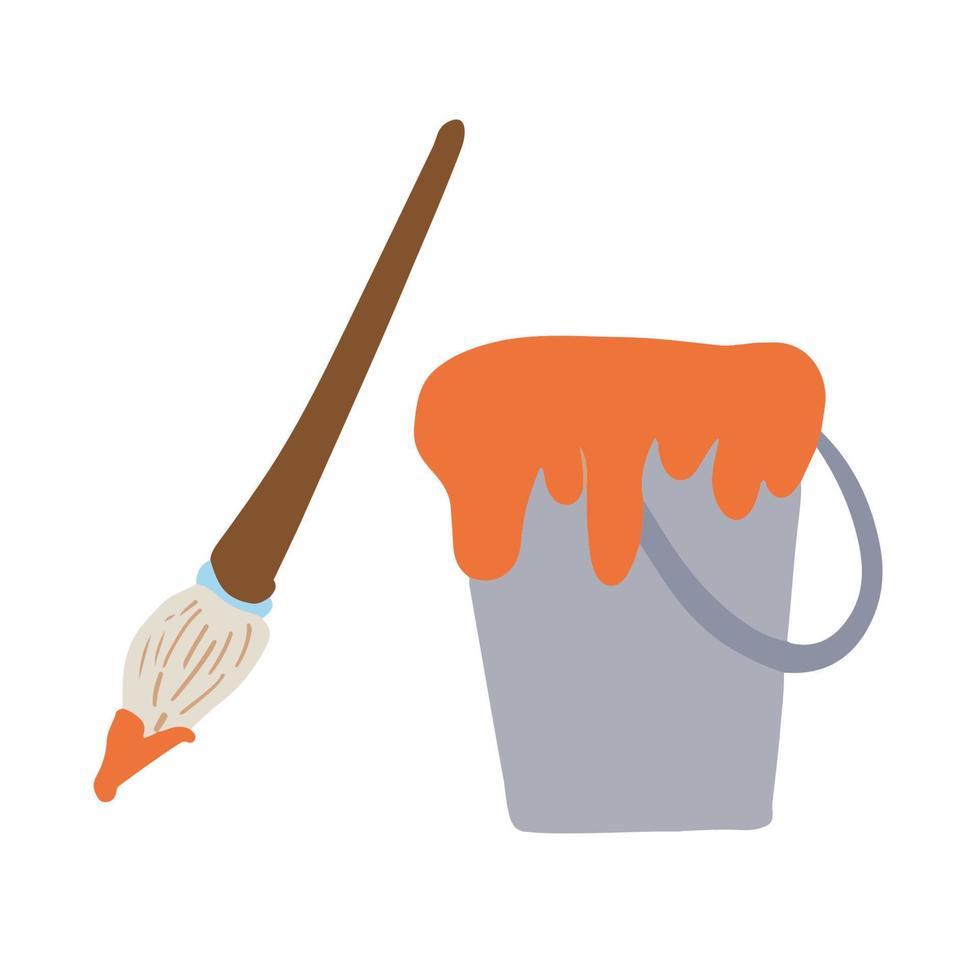 Paint bucket and bruish ,good for graphic design resource for world art day events vector